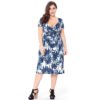 Bohemian Floral print plus size Office Lady short dress - Image 4