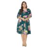 Bohemian  print Elegant plus size short dress - Image 2