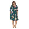 Bohemian  print Elegant plus size short dress - Image 3