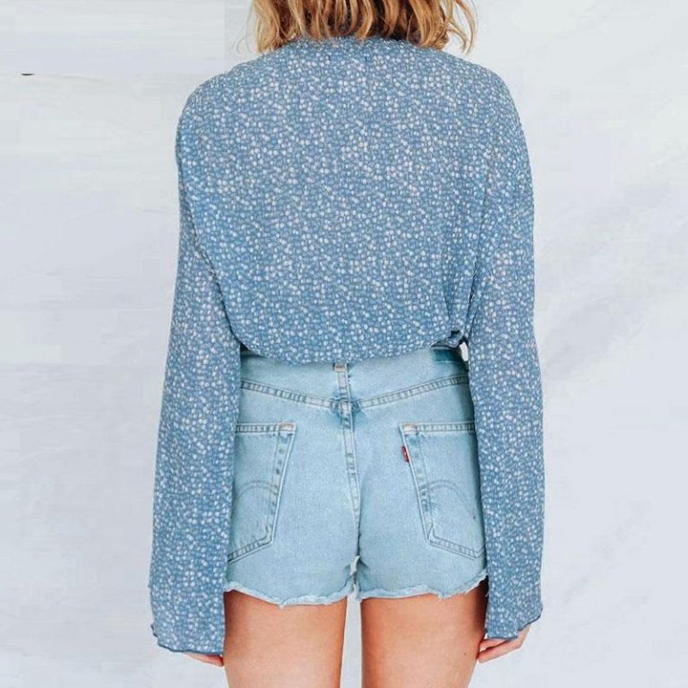 Boho Floral Print Chiffon Tops - Image 3