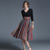 Boho print Patchwork vintage slim short dress - Image 2