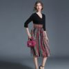 Boho print Patchwork vintage slim short dress - Image 3