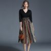 Boho print Patchwork vintage slim short dress - Image 5