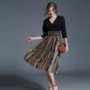 Boho print Patchwork vintage slim short dress - Image 6