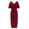 Butterfly Short Sleeve Off Shoulder Bodycon Party Dress - Image 13