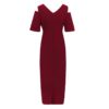 Butterfly Short Sleeve Off Shoulder Bodycon Party Dress - Image 12