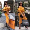 Butterfly Short Sleeve Off Shoulder Bodycon Party Dress - Image 5