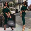 Butterfly Short Sleeve Off Shoulder Bodycon Party Dress - Image 7