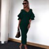 Butterfly Short Sleeve Off Shoulder Bodycon Party Dress