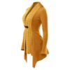 Cable Knit Buckle Asymmetrical Cardigan - Image 2