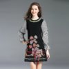 Casual Embroidery Flare Sleeve Patchwork mini Dress - Image 2