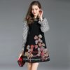 Casual Embroidery Flare Sleeve Patchwork mini Dress - Image 4