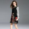 Casual Embroidery Flare Sleeve Patchwork mini Dress - Image 6