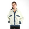 Oversize Loose Casual Artifical Lambswool Embroidery Denim Fancy Jacket