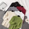 Casual Long Sleeve Jumper Female Slim Pure Sweater Tops