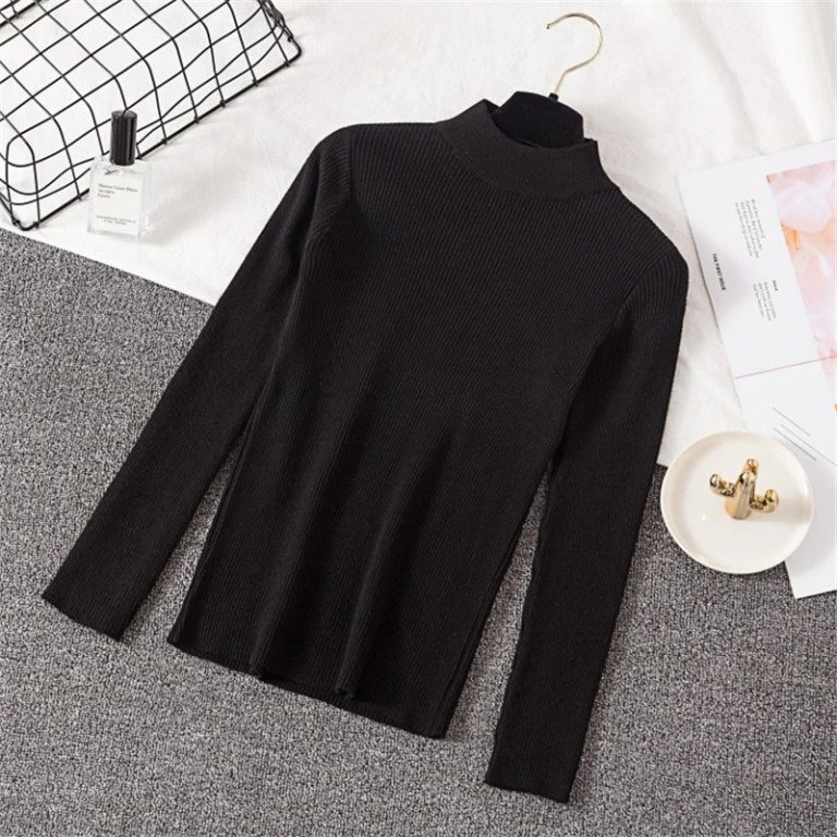 Casual Long Sleeve Jumper Female Slim Pure Sweater Tops - Image 6