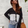 Casual Long Sleeve Lace Up Sweater Top - Image 10