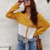 Casual Long Sleeve Lace Up Sweater Top - Image 13
