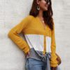 Casual Long Sleeve Lace Up Sweater Top - Image 14