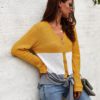 Casual Long Sleeve Lace Up Sweater Top - Image 15