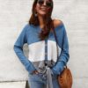 Casual Long Sleeve Lace Up Sweater Top - Image 3