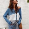Casual Long Sleeve Lace Up Sweater Top - Image 4