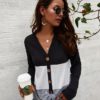 Casual Long Sleeve Lace Up Sweater Top - Image 6