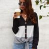 Casual Long Sleeve Lace Up Sweater Top - Image 7