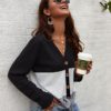 Casual Long Sleeve Lace Up Sweater Top - Image 8