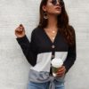 Casual Long Sleeve Lace Up Sweater Top - Image 9
