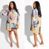 Casual Long Sleeve Turn-down Collar Dress - Image 3