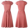 Casual Midi Length O Neck Sundress - Image 2