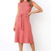 Casual Midi Length O Neck Sundress - Image 12