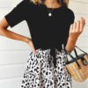 Casual O Neck Short Sleeve Crop Tops