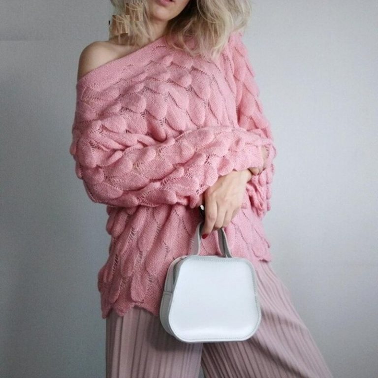 Casual Off Shoulder Pullover Sweater - Image 6