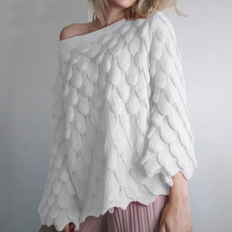 Casual Off Shoulder Pullover Sweater - Image 3