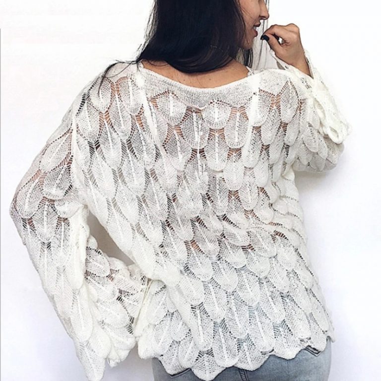 Casual Off Shoulder Pullover Sweater - Image 4