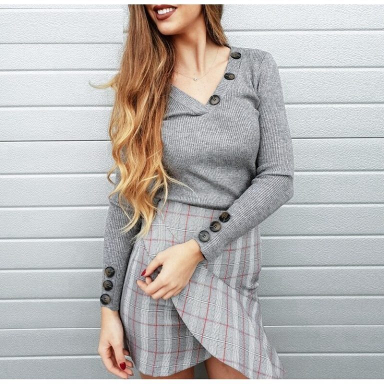 Casual Ribbed Knitted Sexy Feminino T-Shirt - Image 3