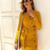 Casual Sashes Bodycon Midi Party Dress