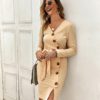 Casual Sashes Bodycon Midi Party Dress - Image 10
