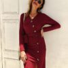 Casual Sashes Bodycon Midi Party Dress - Image 4