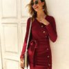Casual Sashes Bodycon Midi Party Dress - Image 6