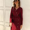 Casual Sashes Bodycon Midi Party Dress - Image 7