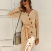 Casual Sashes Bodycon Midi Party Dress - Image 9