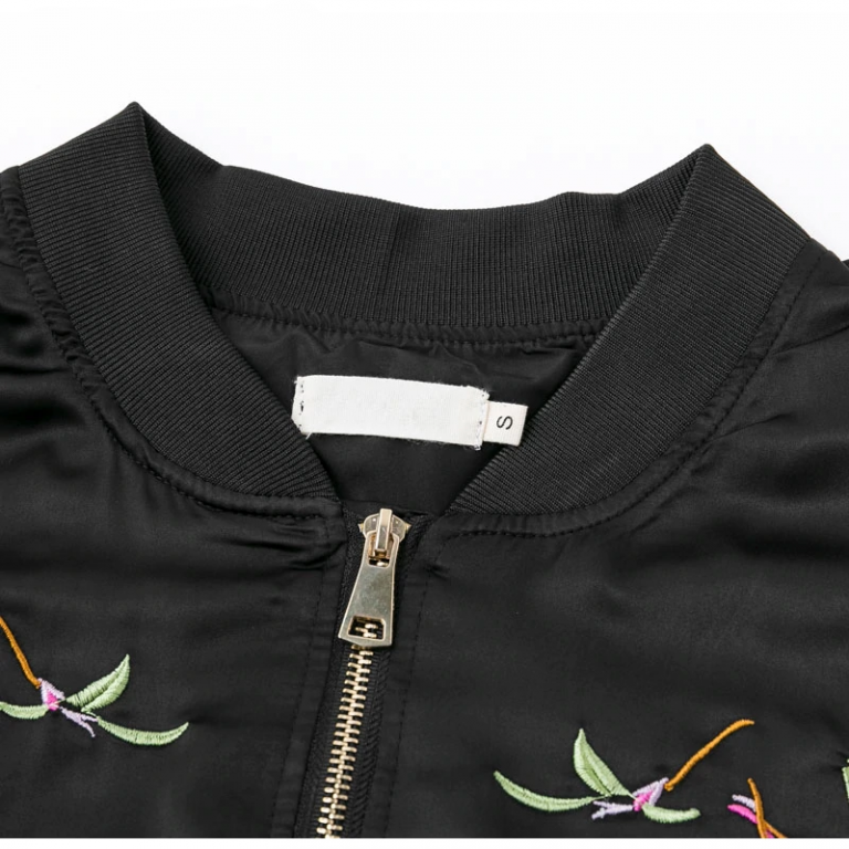Vintage Satin Zipper Baseball Casual Embroidery Outwear Jackets - Image 7
