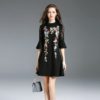 Chiffon embroidery Flare Sleeve Street wear Knee-Length Dress - Image 4
