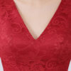 Cocktail Lace V Neck Short Bow Sash Backless Prom Party Dresses - Image 7