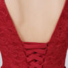 Cocktail Lace V Neck Short Bow Sash Backless Prom Party Dresses - Image 9