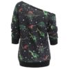 Dinosaur Print Skew Neck Sweatshirt - Image 2