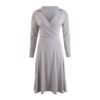 Elegant Deep V-Neck Solid Long Sleeve Slim Party Dress - Image 8